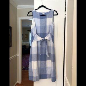 J. Jill Love Linen gingham blue and white dress, Size MP